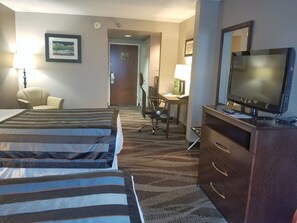 Desk, blackout curtains, iron/ironing board, free WiFi