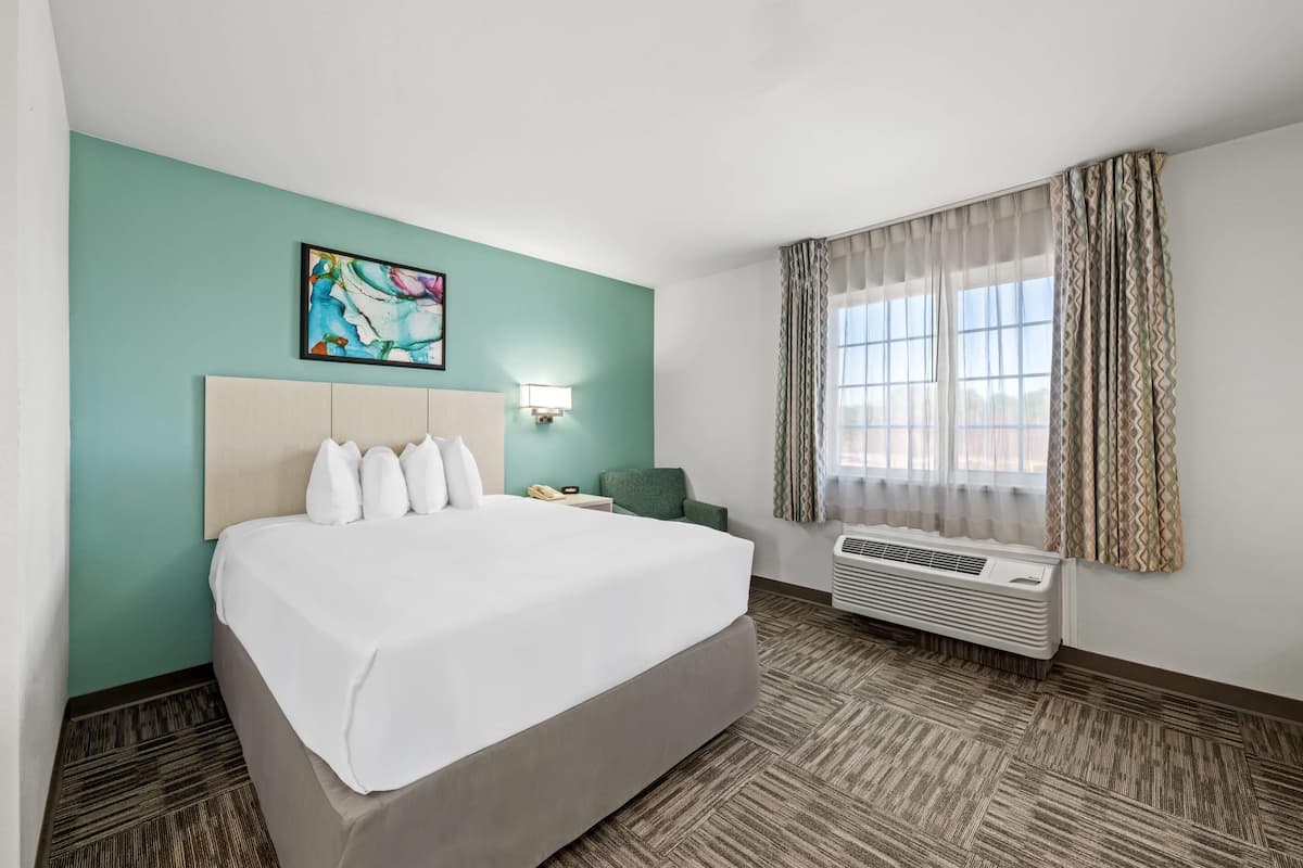 Rom – standard, 1 queensize-seng, ikke-røyk | Skrivebord, skrivebord for bærbar PC og blendingsgardiner