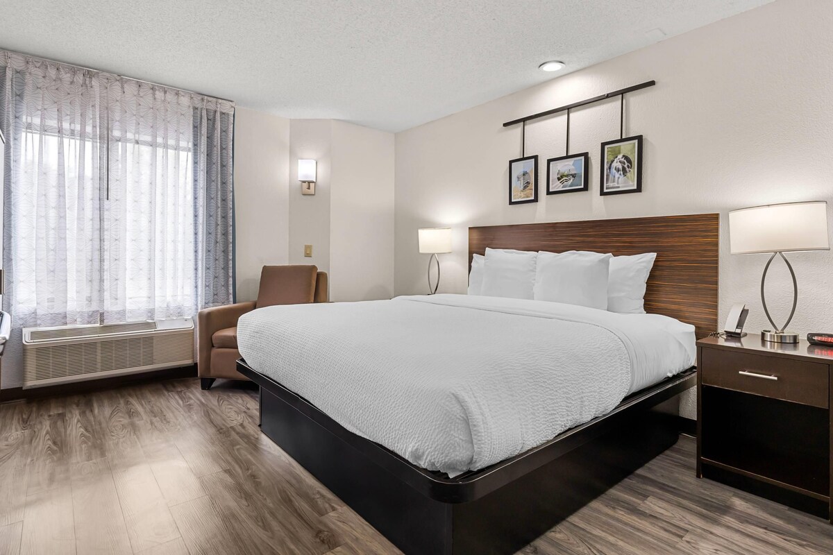 Standard Room, 1 King Bed, Non Smoking | Desk, blackout drapes, iron/ironing board, cribs (free)