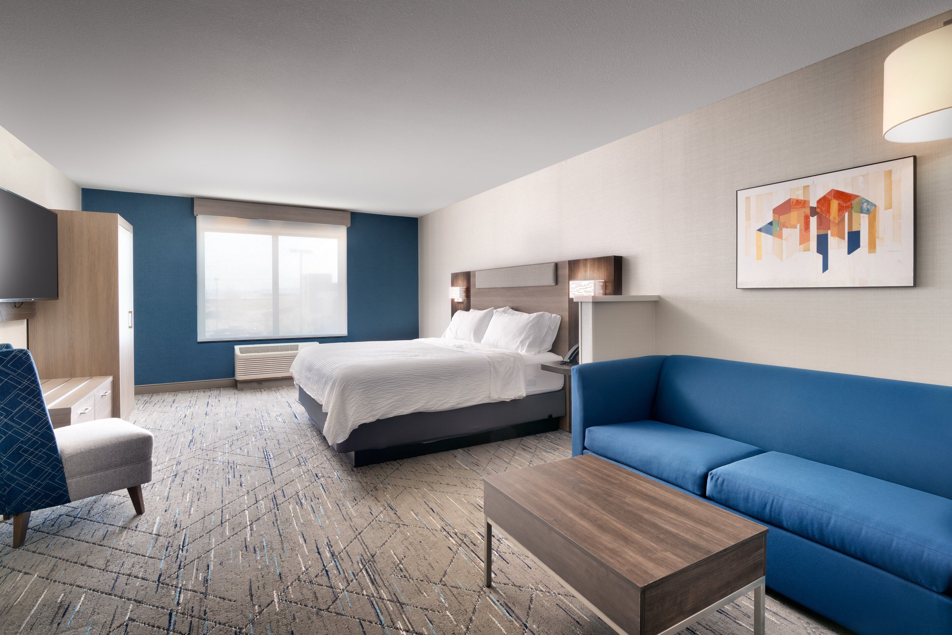 Suite, 1 King Bed | Desk, blackout drapes, iron/ironing board, free cribs/infant beds
