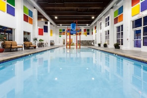 Indoor pool, open 7:00 AM to 11:00 PM, sun loungers