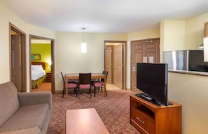 Suite, 2 Bedrooms, Non Smoking, Refrigerator & Microwave | Desk, laptop workspace, blackout drapes, iron/ironing board