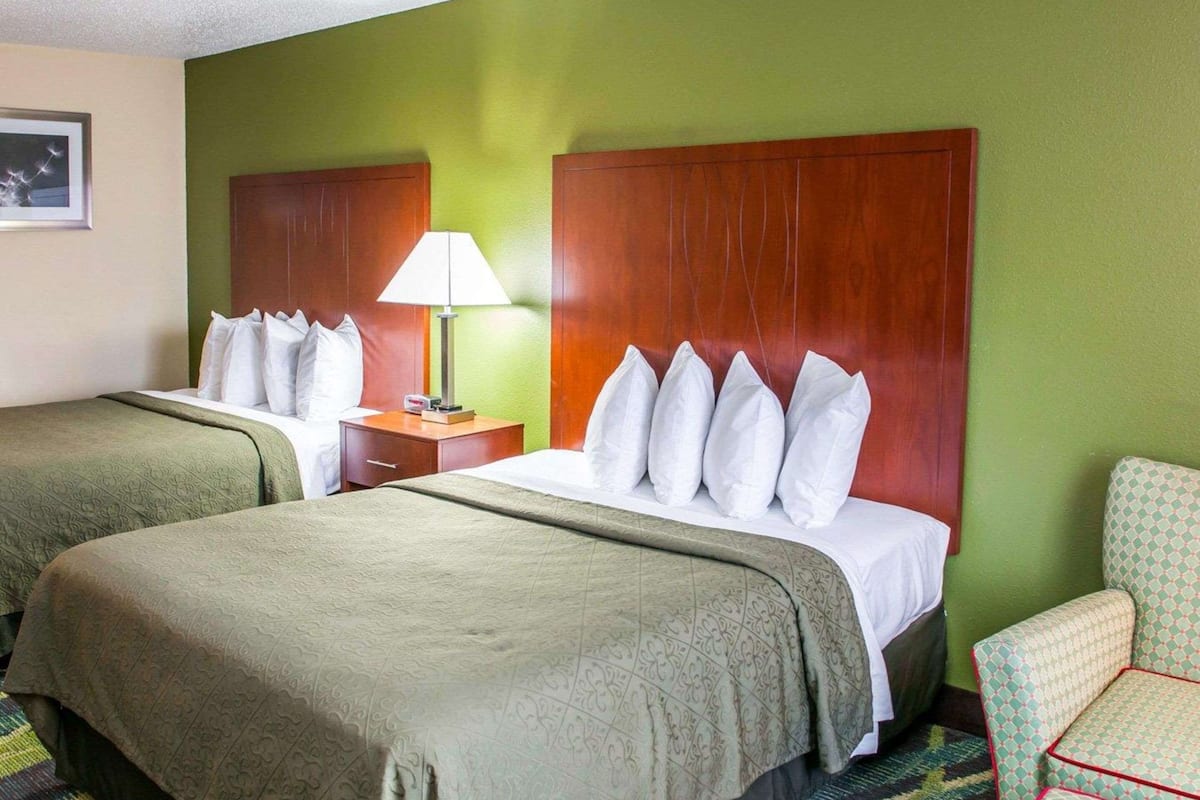 standard room, 2 queen beds, non smoking | desk, soundproofing, iron/ironing board, free cots/infant beds