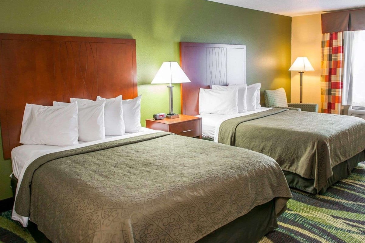 Standard Room, 2 Queen Beds, Non Smoking | Desk, soundproofing, iron/ironing board, cribs (free)