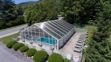 Indoor pool, outdoor pool, open 9:00 AM to 10:00 PM, pool umbrellas
