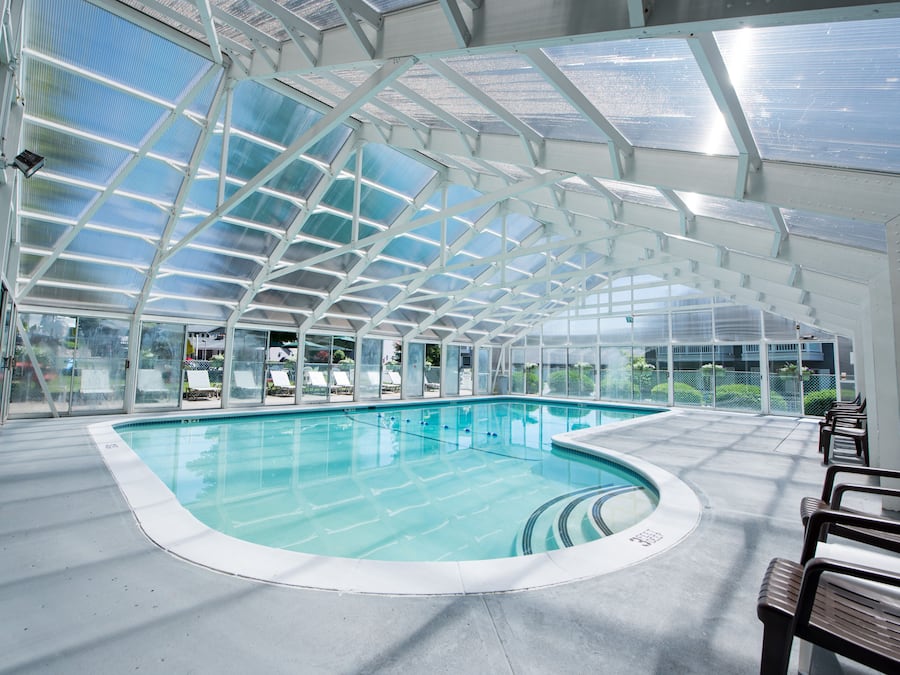 Indoor pool, outdoor pool, open 9:00 AM to 10:00 PM, pool umbrellas