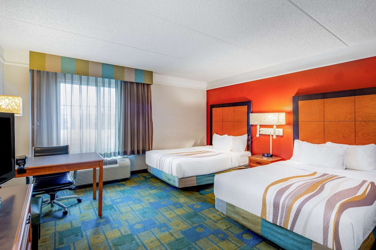 Room, 2 Double Beds, Accessible, Non Smoking (Mobility/Hearing Impaired Accessible) | Premium bedding, desk, laptop workspace, blackout drapes
