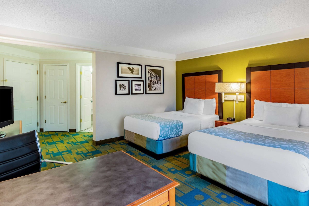 Room, 2 Double Beds, Non Smoking | Premium bedding, desk, laptop workspace, blackout drapes