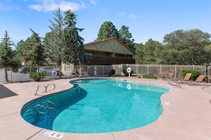 Outdoor pool, sun loungers