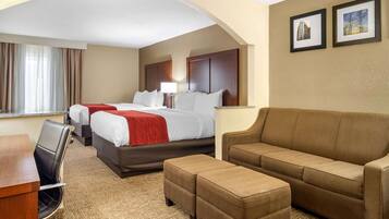 Suite, 2 Queen Beds, Non Smoking | Desk, soundproofing, iron/ironing board, free WiFi