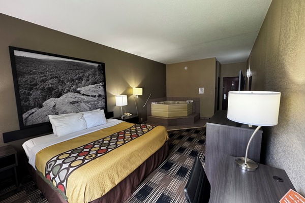 Deluxe Studio Suite, 1 King Bed, Non Smoking | Desk, laptop workspace, blackout drapes, iron/ironing board