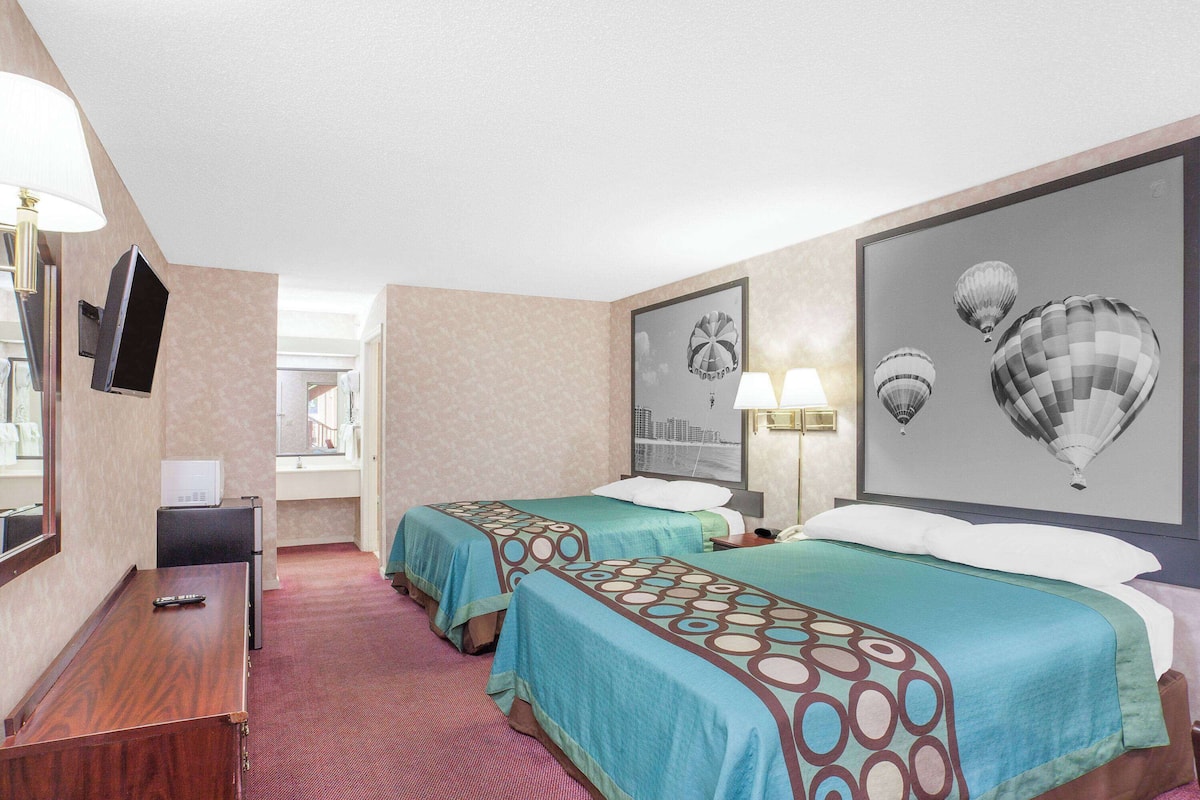 Standard Room, 2 Queen Beds | Cribs (free), rollaway beds (surcharge), WiFi (free), bed sheets