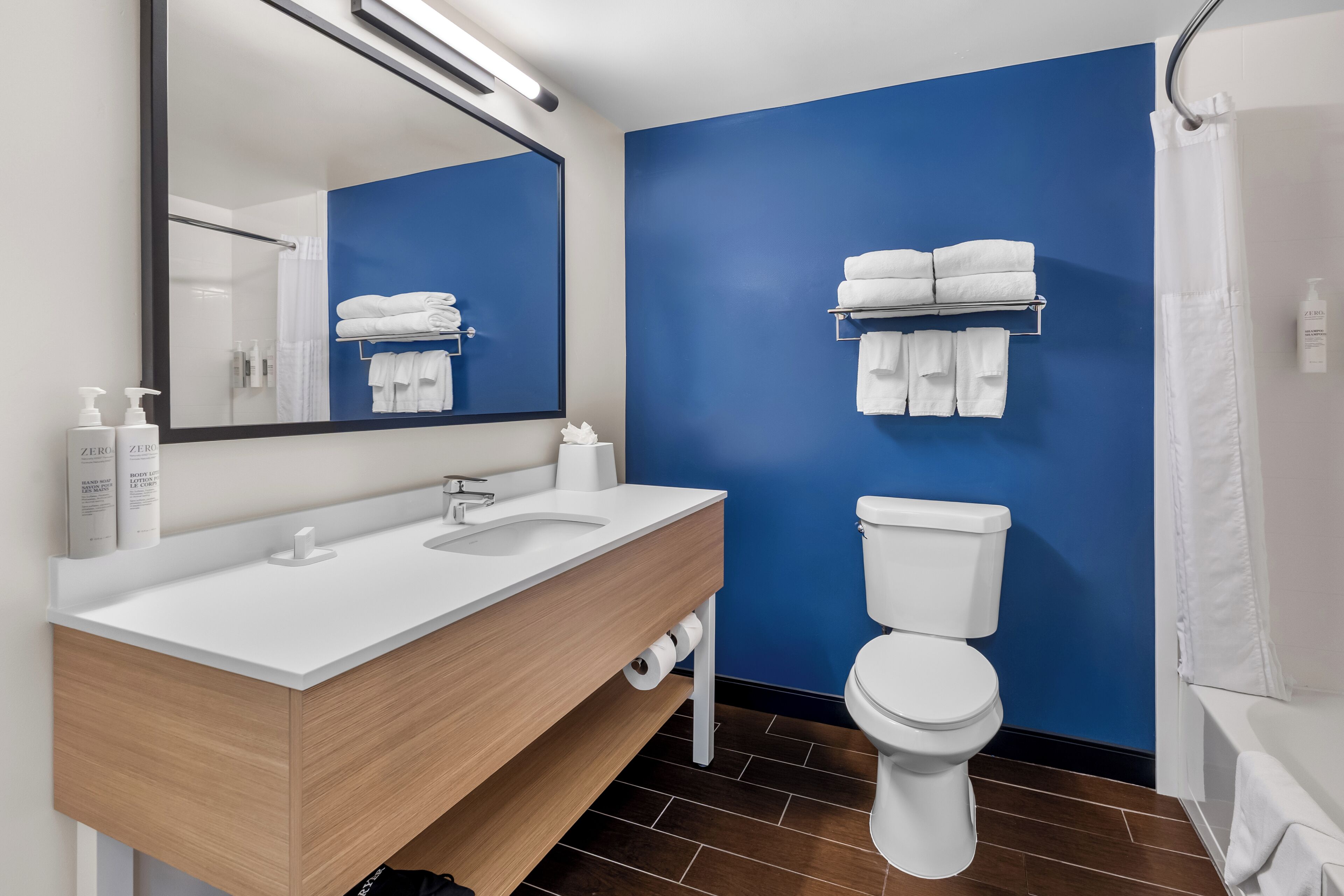 Free toiletries, hair dryer, towels