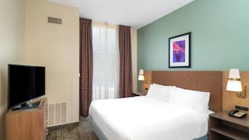 1 bedroom, blackout drapes, iron/ironing board, free cribs/infant beds