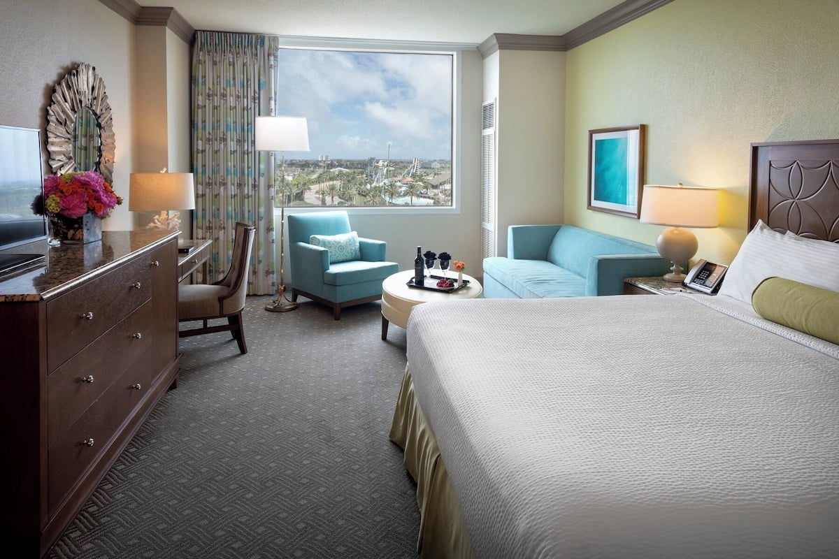 One King with Sleeper Sofa, Island View | Premium bedding, pillow-top beds, in-room safe, desk