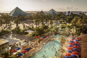 Indoor pool, outdoor pool, open 9:00 AM to 11:00 PM, cabanas (surcharge)