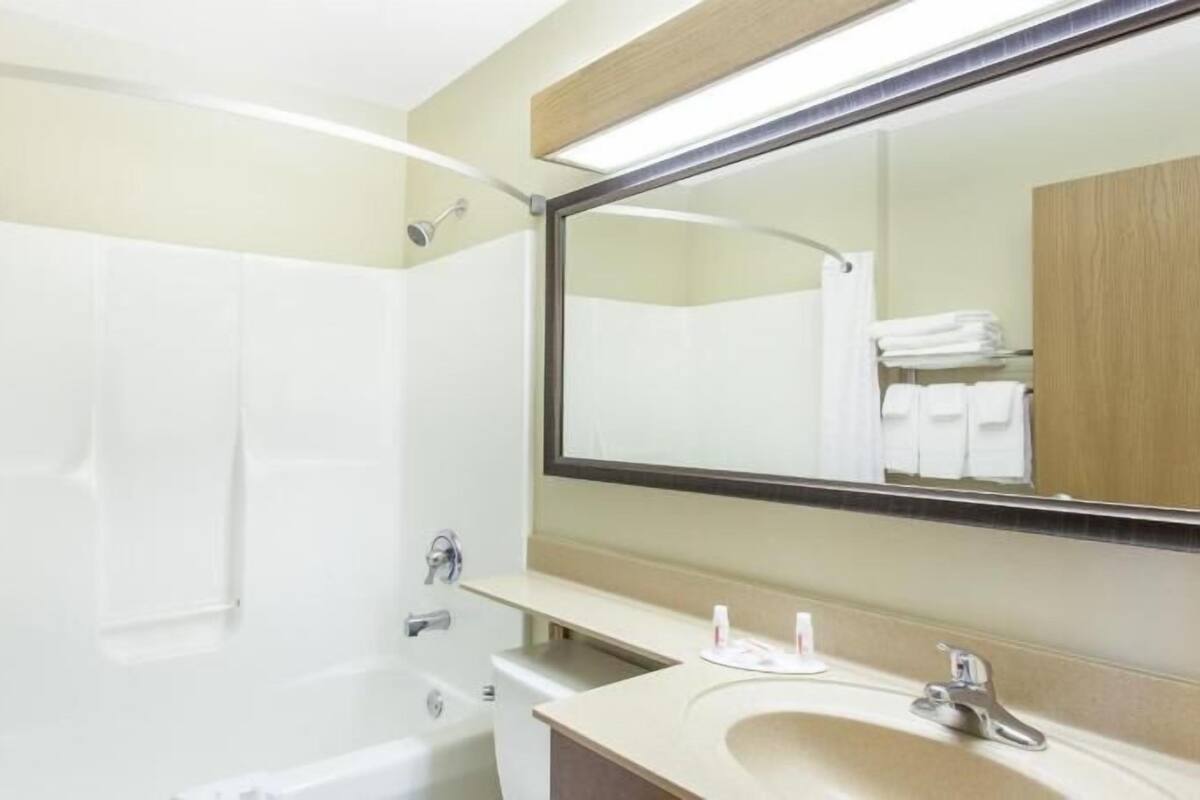 Bathroom | Combined shower/tub, free toiletries, hair dryer, towels