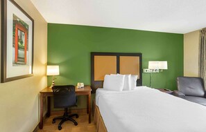 Desk, blackout drapes, iron/ironing board, free WiFi