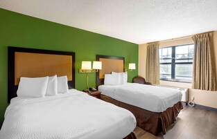 Standard Room, 2 Double Beds, Non Smoking | Laptop workspace, blackout drapes, iron/ironing board, free WiFi