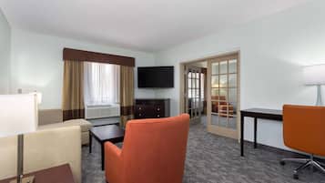 Suite, 1 King Bed (Various Views) | Premium bedding, desk, blackout drapes, iron/ironing board