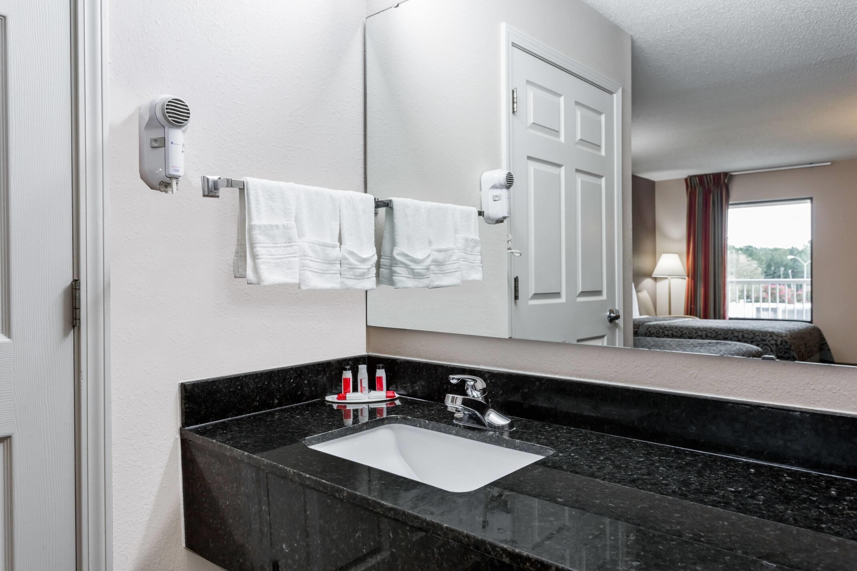 Hair dryer, towels