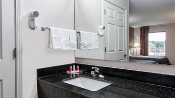 Hair dryer, towels