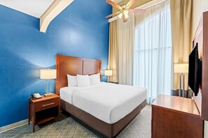 Premium bedding, pillowtop beds, desk, iron/ironing board