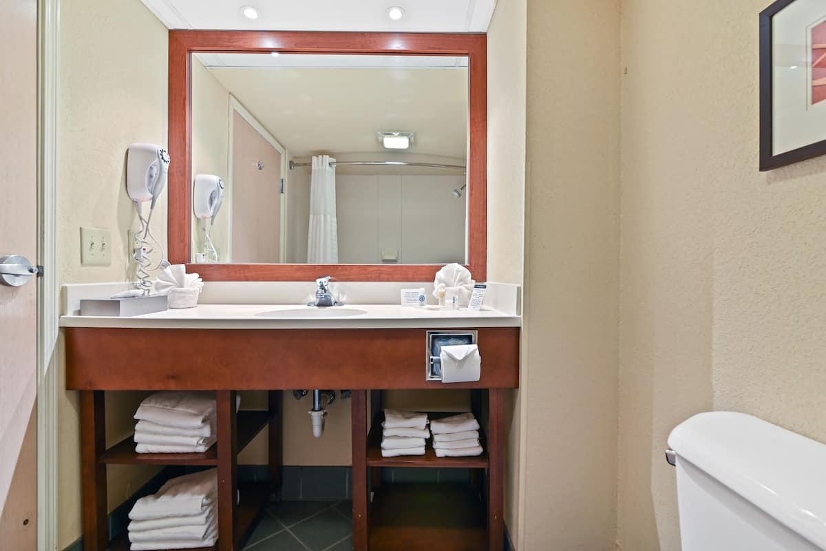 suite, 2 queen beds, non smoking | bathroom | free toiletries, hair dryer, towels, soap