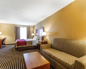 Standard Room, 1 King Bed, Non Smoking | Premium bedding, laptop workspace, blackout drapes, iron/ironing board