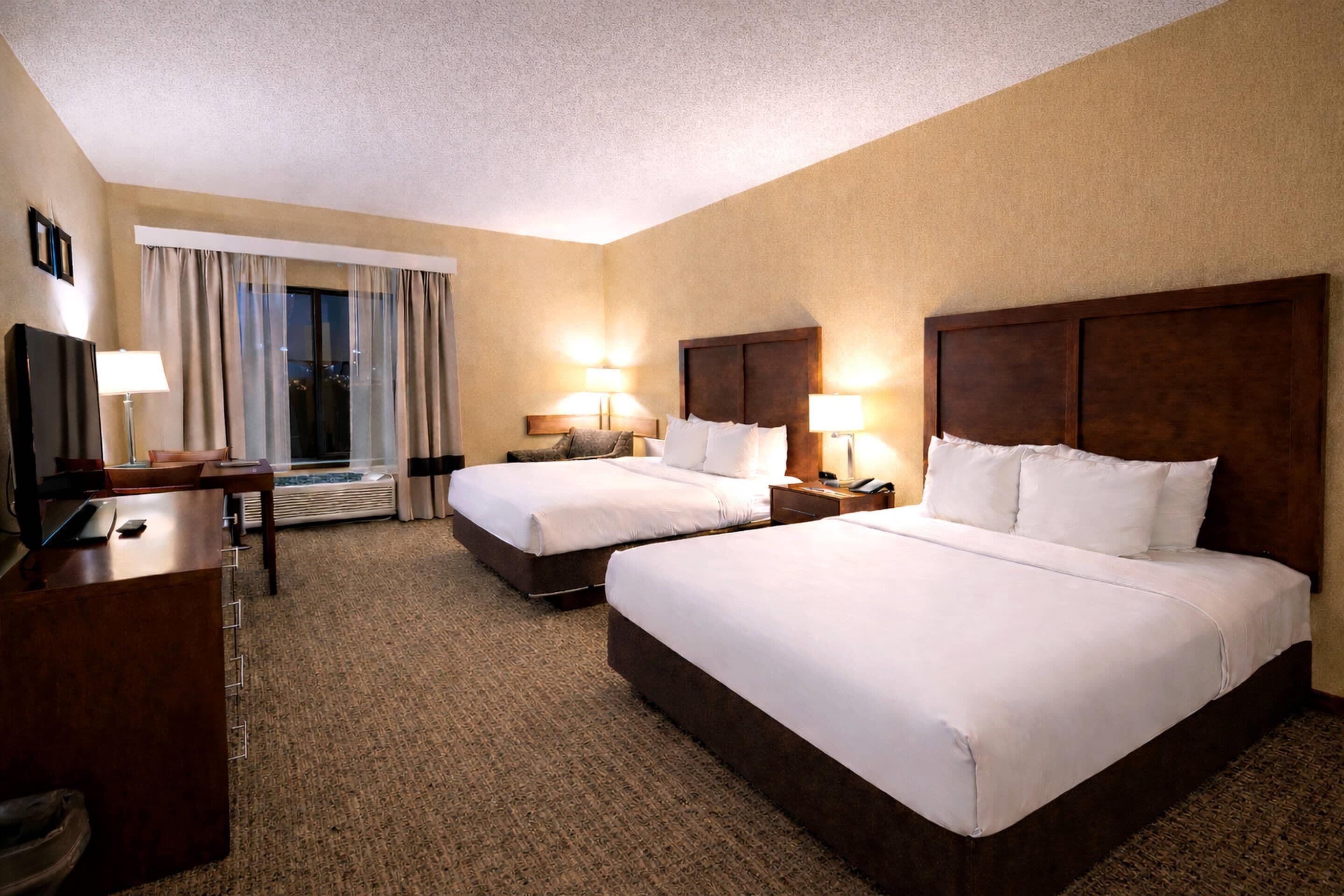 Standard Room, 2 Queen Beds, Non Smoking | Premium bedding, laptop workspace, blackout curtains, iron/ironing board