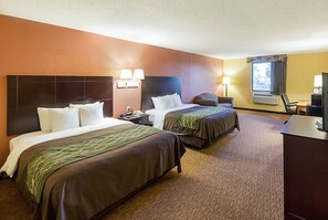 Standard Room, 2 Queen Beds, Non Smoking | Premium bedding, in-room safe, desk, iron/ironing board