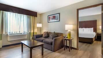 Premium bedding, desk, blackout curtains, iron/ironing board