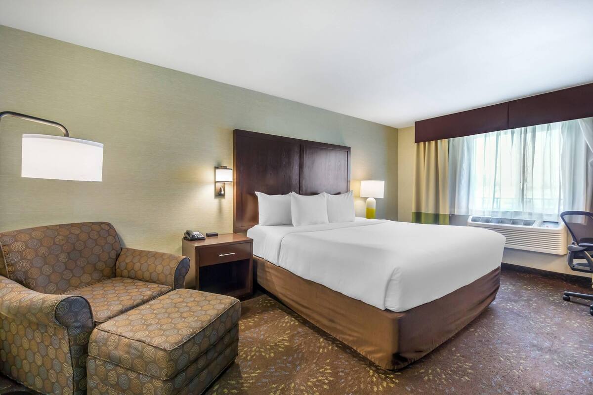 Suite, 1 King Bed, Non Smoking | Premium bedding, desk, blackout drapes, iron/ironing board