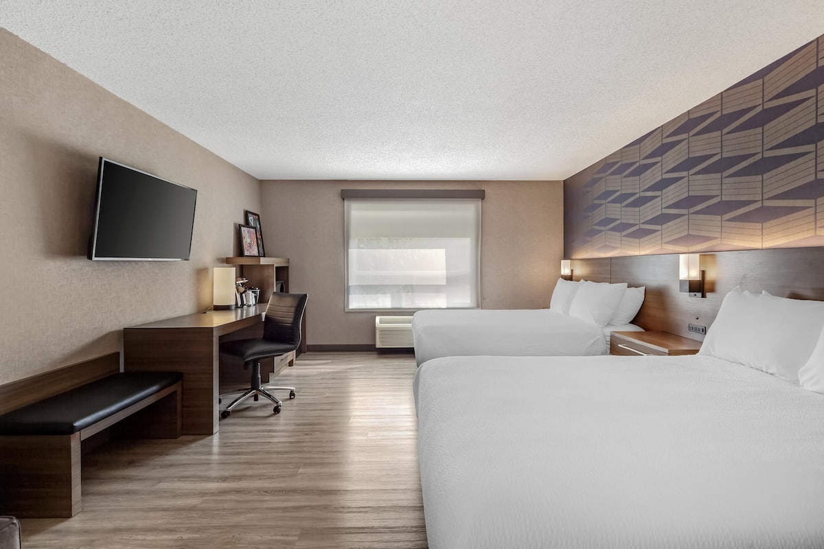 Standard Room, 2 Queen Beds, Non Smoking, Refrigerator & Microwave (Shower Only) | Premium bedding, desk, laptop workspace, blackout curtains