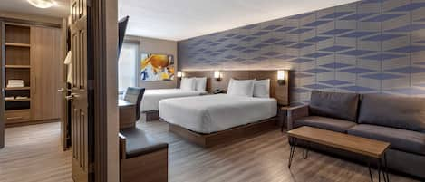 Junior Suite, 2 Queen Beds, Non Smoking, Kitchenette (with Sofabed) | Premium bedding, desk, laptop workspace, blackout drapes