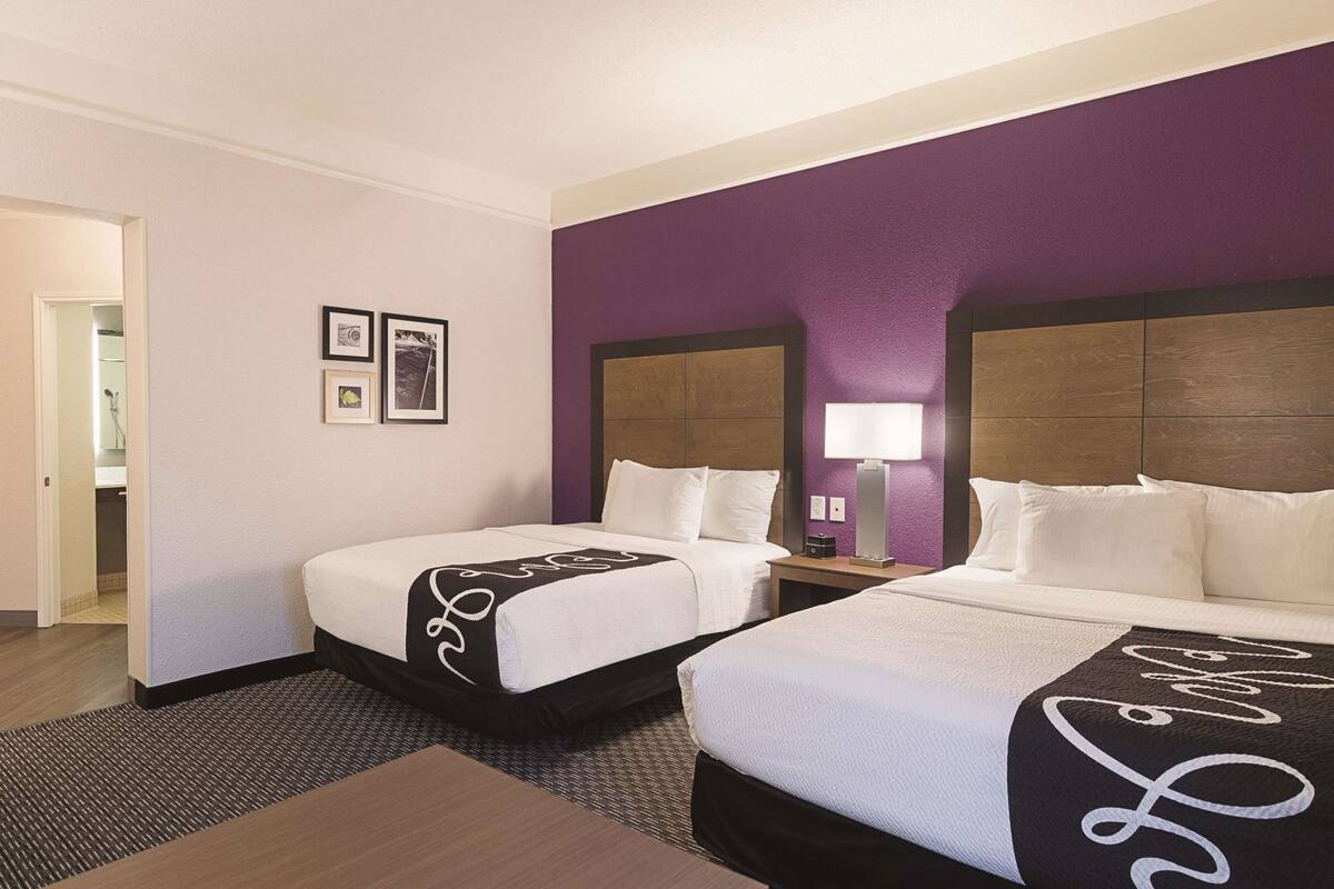 Premium bedding, desk, blackout drapes, iron/ironing board