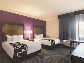 Room, 2 Double Beds, Non Smoking | Premium bedding, desk, blackout curtains, iron/ironing board