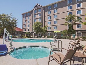 Outdoor pool, pool loungers