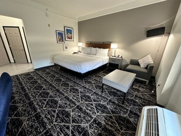 Pillowtop beds, desk, laptop workspace, blackout drapes