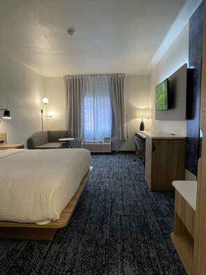 1 bedroom, desk, laptop workspace, iron/ironing board