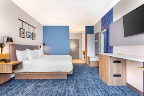 Standaard kamer, 1 kingsize bed, niet-roken | 1 slaapkamer, een bureau, een laptopwerkplek, verduisterende gordijnen