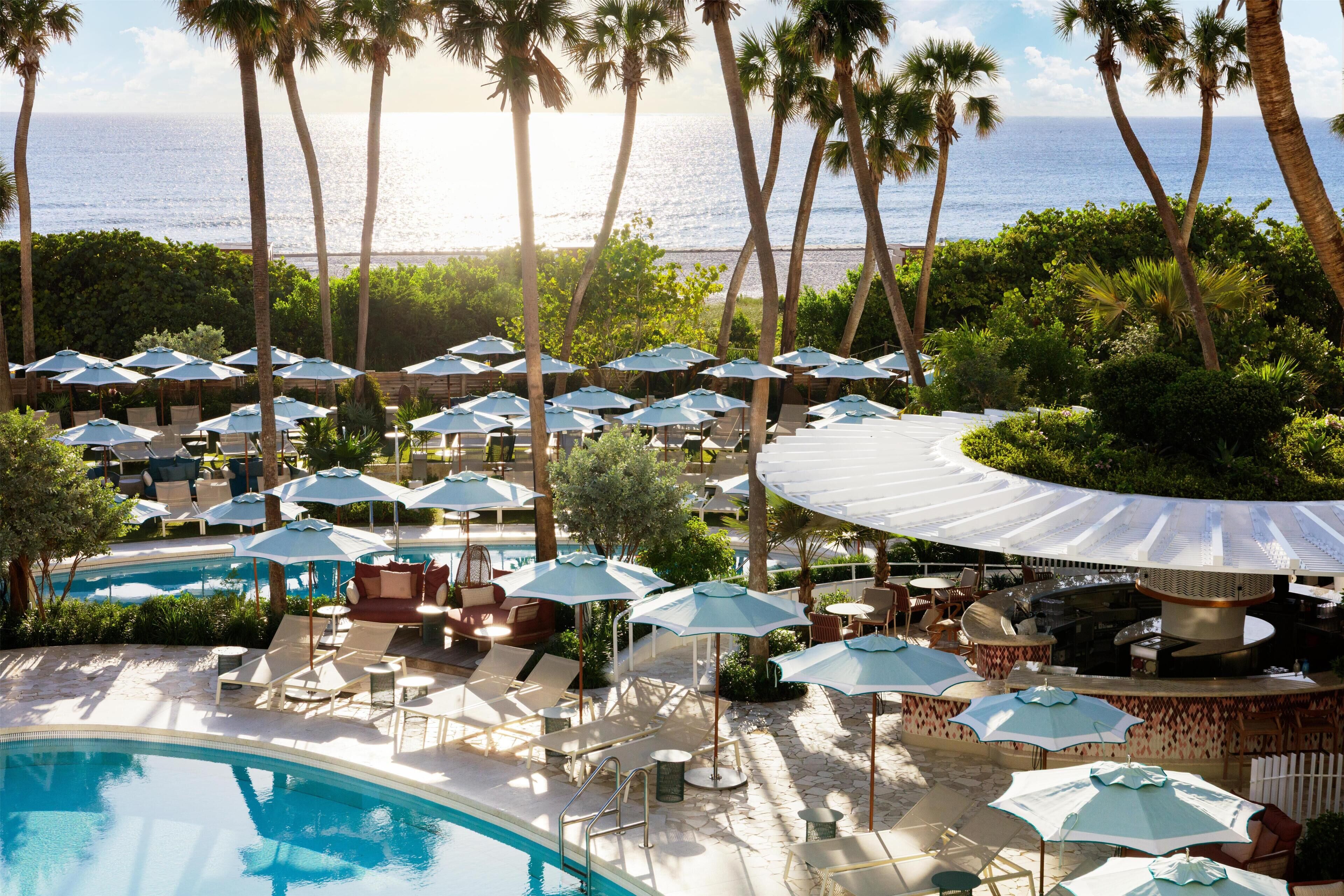 2 outdoor pools, open 11:00 AM to 6:00 PM, pool cabanas (surcharge)