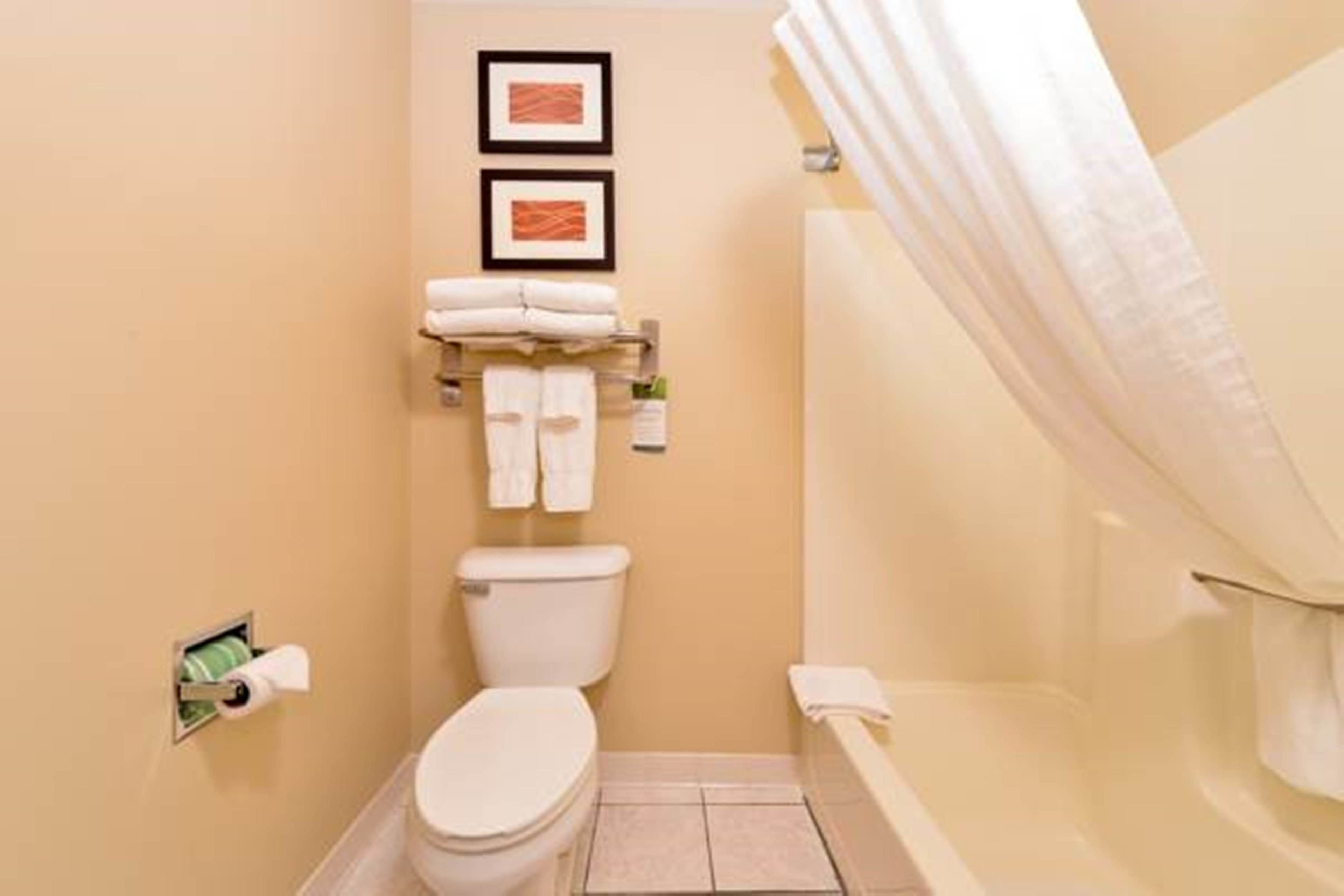 combined shower/bathtub, hydromassage showerhead, free toiletries