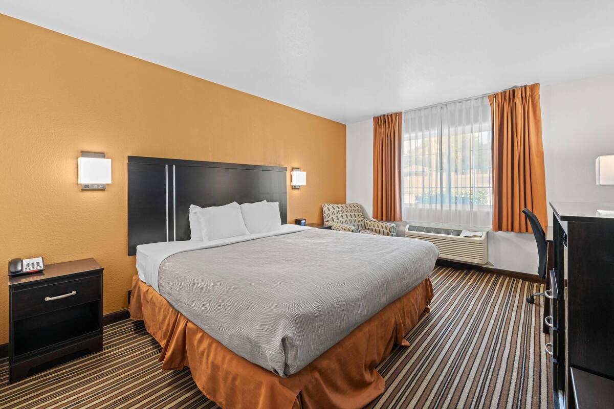 Room, 1 King Bed, Accessible, Non Smoking | Desk, iron/ironing board, WiFi (free), bed sheets
