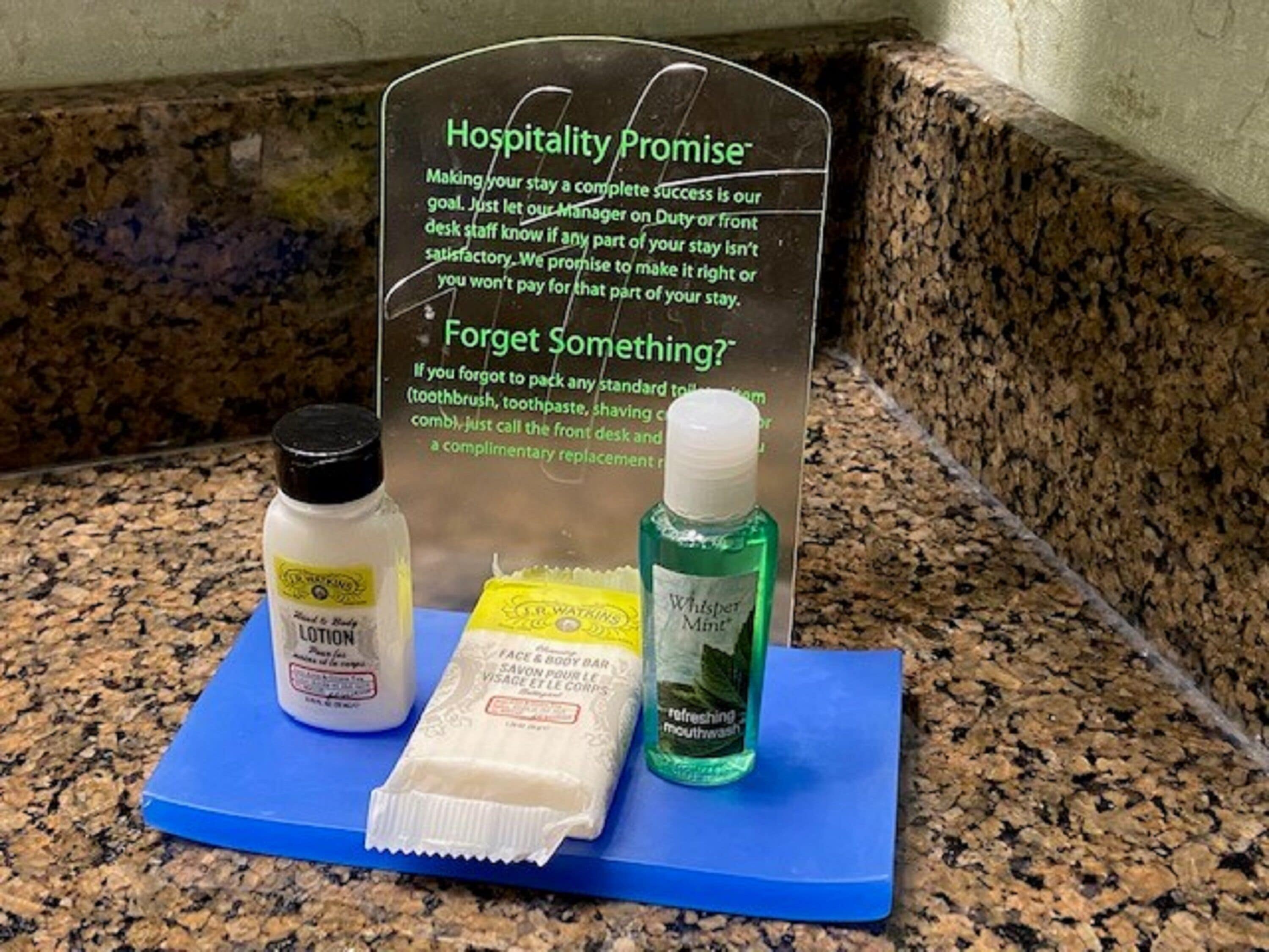 free toiletries, hair dryer, towels, soap