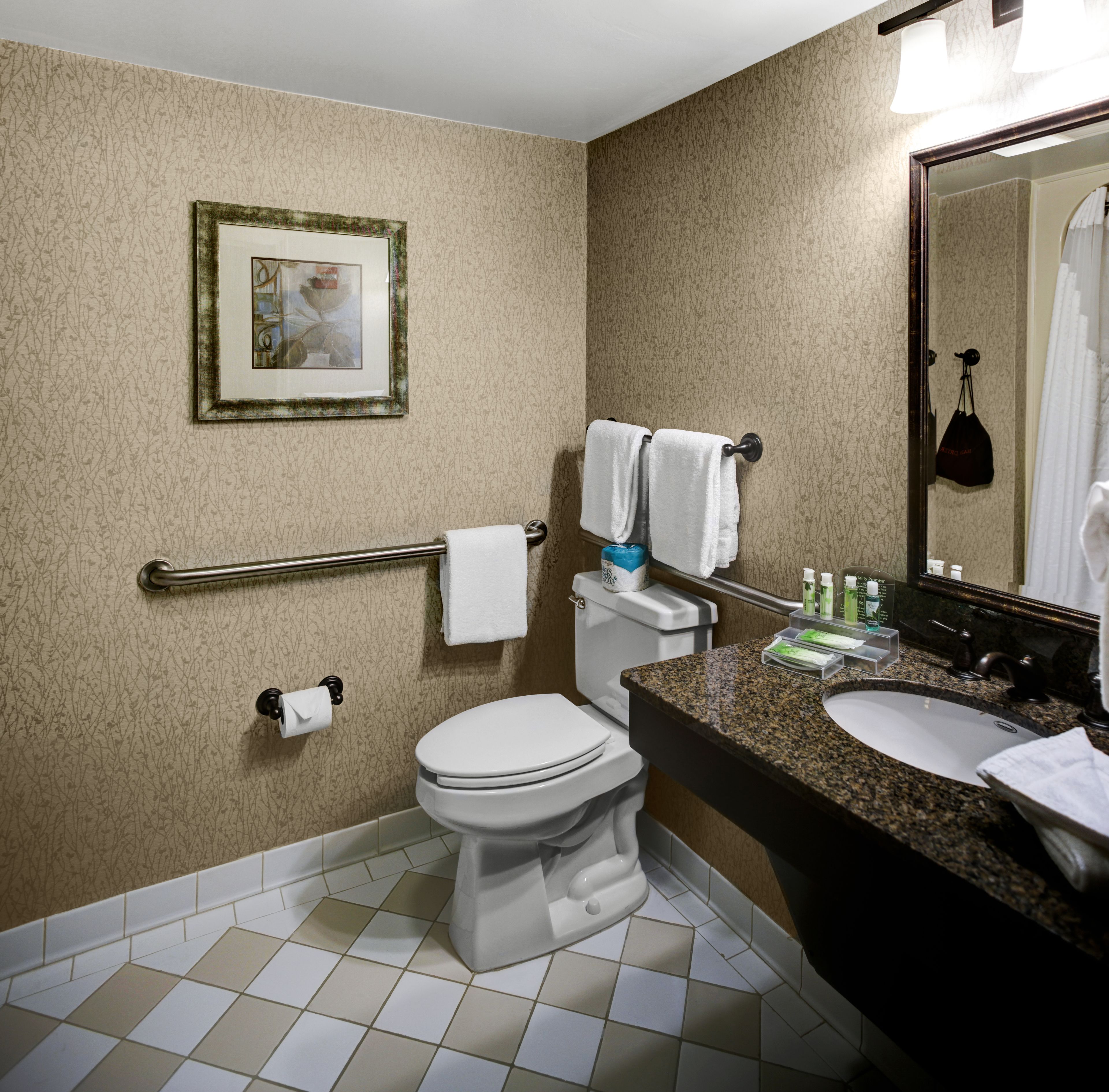 free toiletries, hair dryer, towels, soap