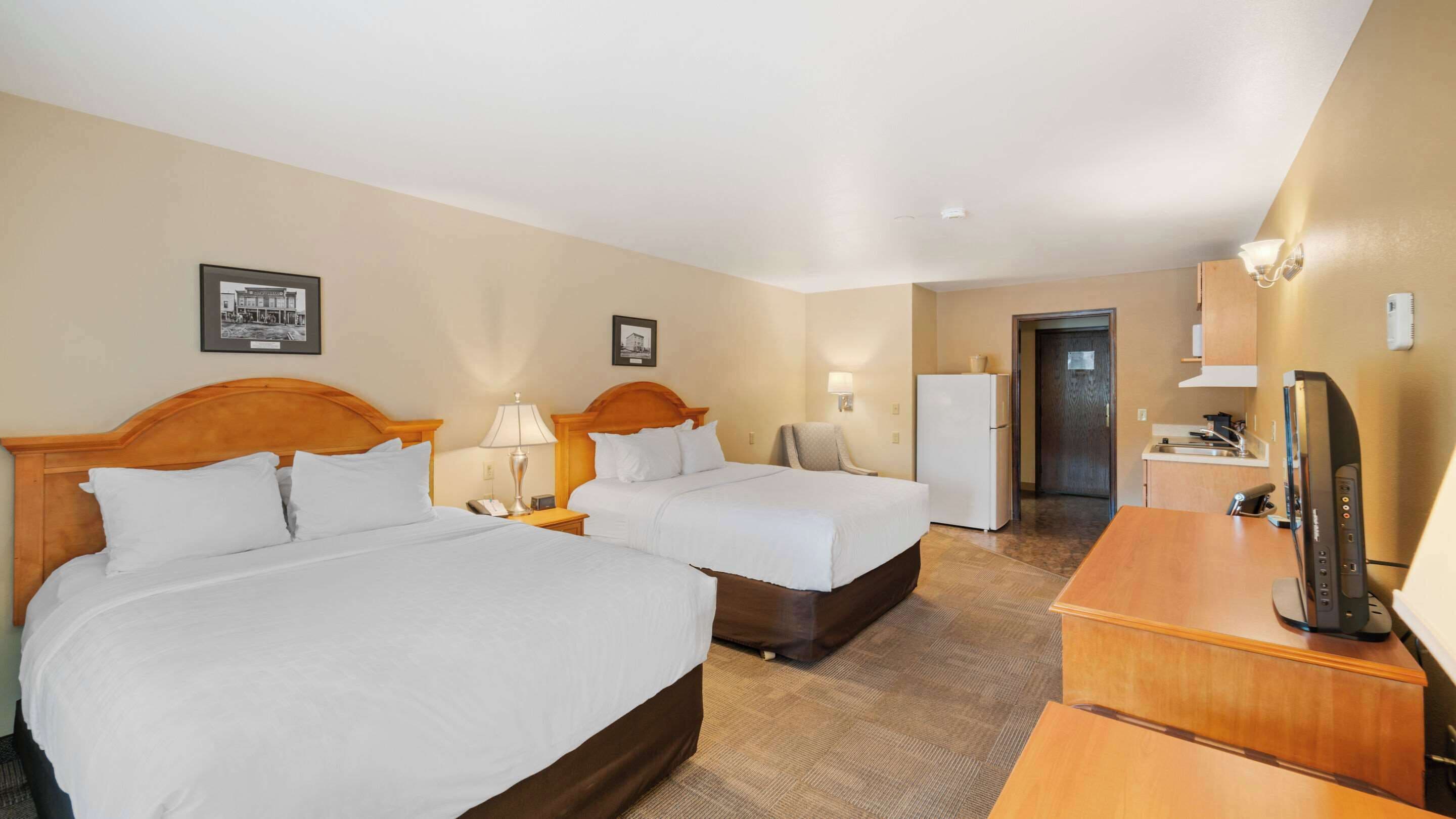 room, 2 queen beds, non smoking (efficiency) | premium bedding, down duvets, pillow-top beds, desk