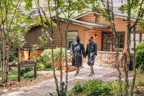 Outdoor treatment areas, body treatments, aromatherapy