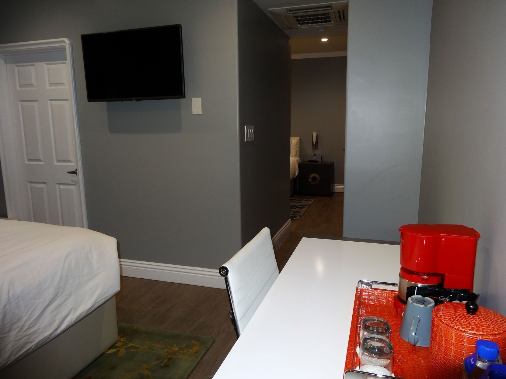 Down comforters, in-room safe, soundproofing, iron/ironing board