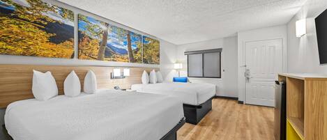 Standard Room, 2 Queen Beds | Pillowtop beds, desk, blackout drapes, iron/ironing board